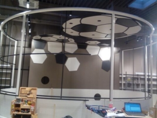 Fussballfeld Stahlkonstruktion mit Beschichtung